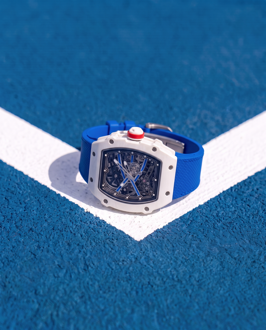 DM 35-05 Cobalt Rally skeleton watch, detail view